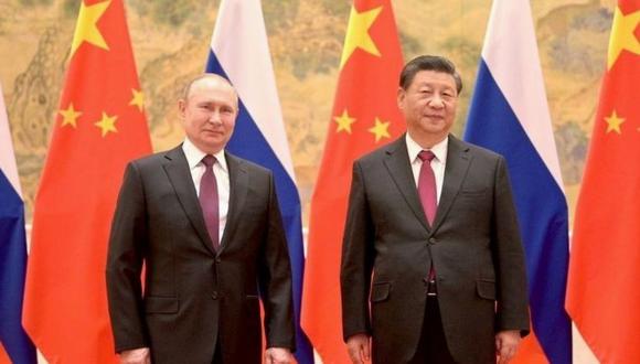Vladimir Putin y Xi Jinping en 2022. (GETTY IMAGES).