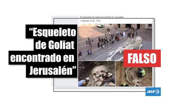 No, el esqueleto de Goliat no fue encontrado en Jerusalén.