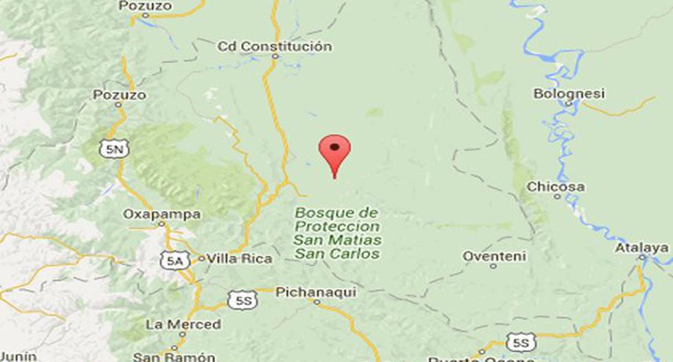 Un sismo de magnitud 4,1 se siente en la selva central de Perú.