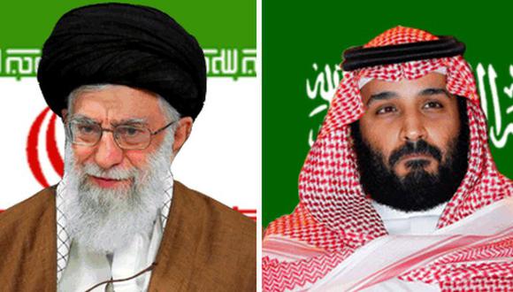 El ayatolá Ali Jamenei, líder de Irán, y Mohamed bin Salman, príncipe heredero y primer ministro de Arabia Saudita. (Getty Images).