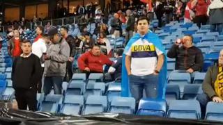 River vs. Boca: hinchas xeneizes y millonarios comparten tribunas en el Bernabéu