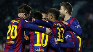 Barcelona goleó 6-0 al Elche con doblete de Lionel Messi