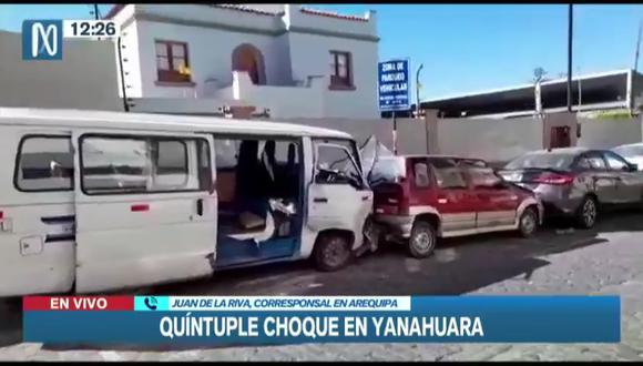 Quíntuple choque en Arequipa. (Foto: Canal N)