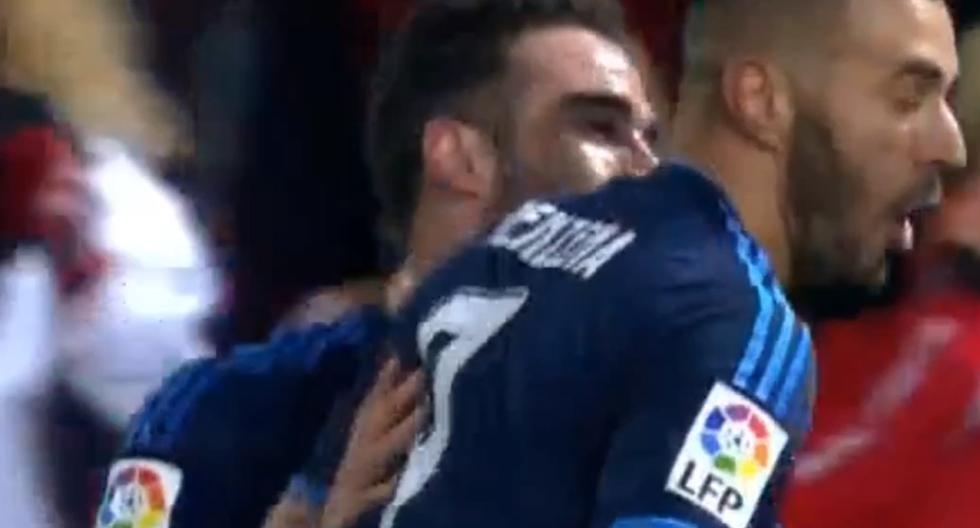 Karim Benzema abrió el marcador del Real Madrid vs Granada. (Foto: Captura)