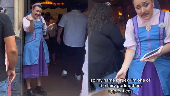 Un empleado fue captado vestido de mujer en Disneyland y el video desató polémica entre los usuarios. (Foto: @kourtnifaber).