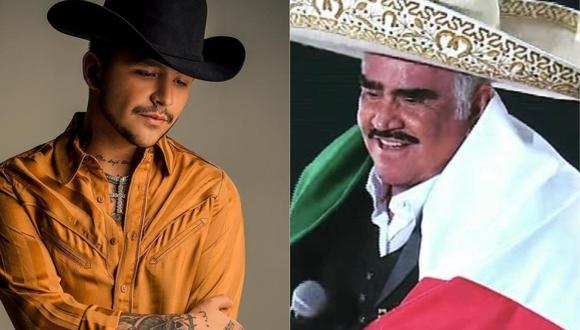 Vicente Fernández: el homenaje que le rindió Christian Nodal durante su concierto. (Foto: @_vicentefdez/@nodal)