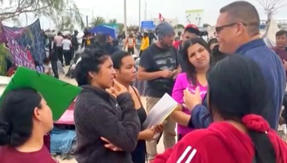 Migrantes en la frontera con Chile esperan solucionar su actual estado. Foto: Canal N.