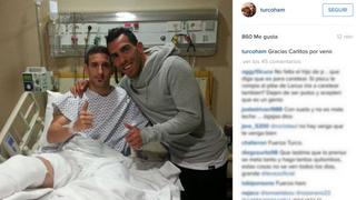 Carlos Tevez visitó a jugador al que le fracturó el tobillo