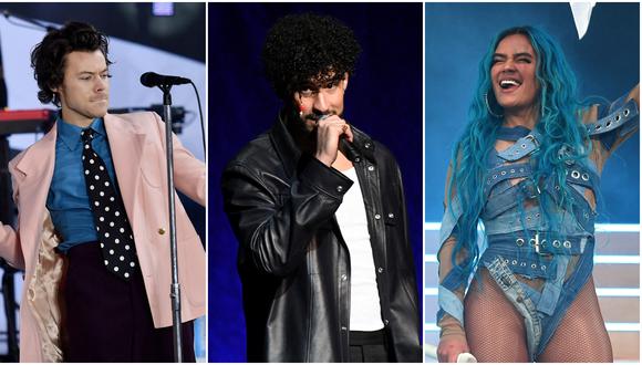 Harry Styles, Bad Bunny y Karol G so algunos de los artistas internacionales que nos visitarán este 2022. (Foto: AFP)