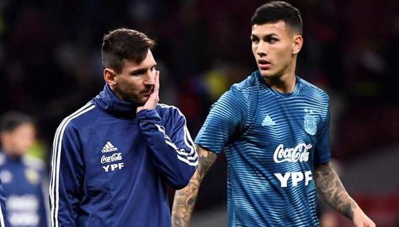 Leandro Paredes contento porque Messi consiguió un título con la Selección Argentina. (Foto: AFP)