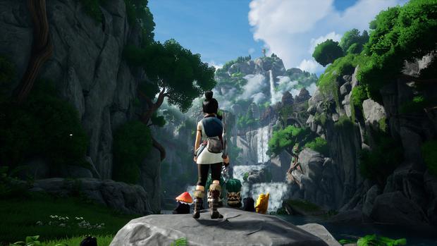 Kena's mission is to reach a sacred shrine on a mountain. (Screenshot)