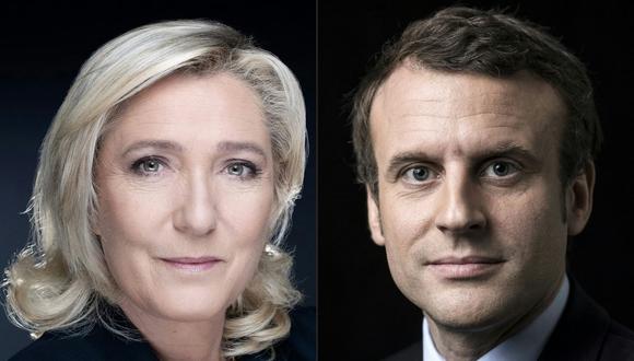 Emmanuel Macron y Marine Le Pen disputarán la segunda vuelta presidencial en Francia. (ERIC FEFERBERG, JOËL SAGET / AFP).