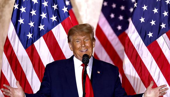 El expresidente de los Estados Unidos, Donald Trump, habla en el Mar-a-Lago Club en Palm Beach, Florida, el 15 de noviembre de 2022. (Foto referencial de ALON SKUY / AFP)