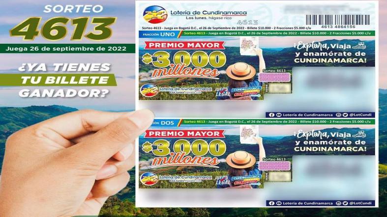 Resultados de la Lotería de Cundinamarca del lunes 26 de septiembre