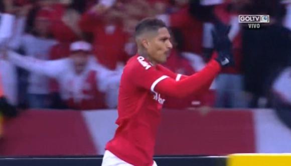 Internacional vs. Cruzeiro: mira el emotivo festejo de Paolo Guerrero tras convertir el 1-0 | Foto: Captura