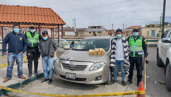 La intervención policial de rutina se produjo en el kilómetro 165 de la vía Arequipa-Puno | Foto: PNP