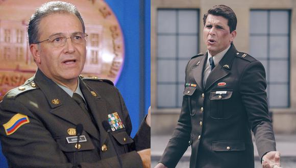 A la izquierda, Oscar Naranjo en 2008. A la derecha Christian Meier en "El General Naranjo" (2018). Fotos: AFP/ Difusión.