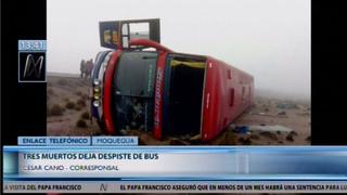 Tres muertos y más de 20 heridos deja despiste de bus en Moquegua