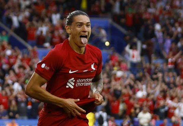 Soccer Football - Community Shield - Liverpool v Manchester City - King Power Stadium, Leicester, Britain - July 30, 2022 Liverpool's Darwin Nunez celebrates scoring their third goal Action Images via Reuters/Andrew Boyers