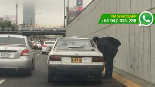 Hombre detiene tránsito en la Vía Expresa para pedir taxi