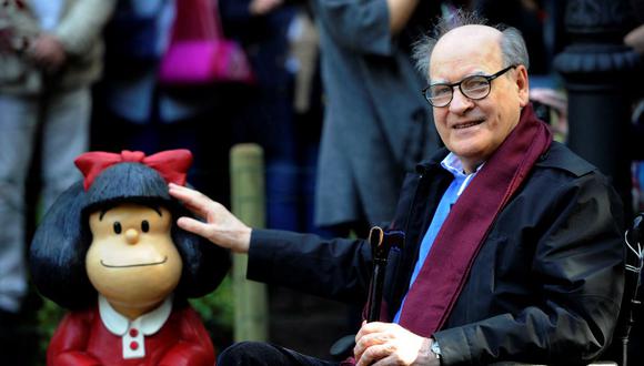 Un 30 de septiembre del 2020 muere Joaquín Salvador Lavado, conocido como “Quino”, dibujante argentino creador de “Mafalda”. (MIGUEL RIOPA / AFP).