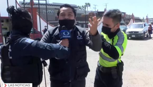 Captura de pantalla del video donde arrestan al reportero Said Rodríguez, de Televisa. (Foto: Captura de pantalla Televisa).