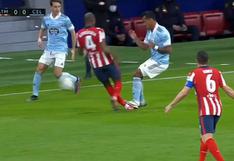 Atlético de Madrid vs. Celta: Renato Tapia comete dura entrada contra Kondogbia y le costó la amarilla | VIDEO