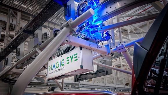 01/12/2021 Imagen del sistema de IA que utiliza Skoda en su planta de Mlada Boleslav y denominada Magic Eye
ECONOMIA 
SKODA
