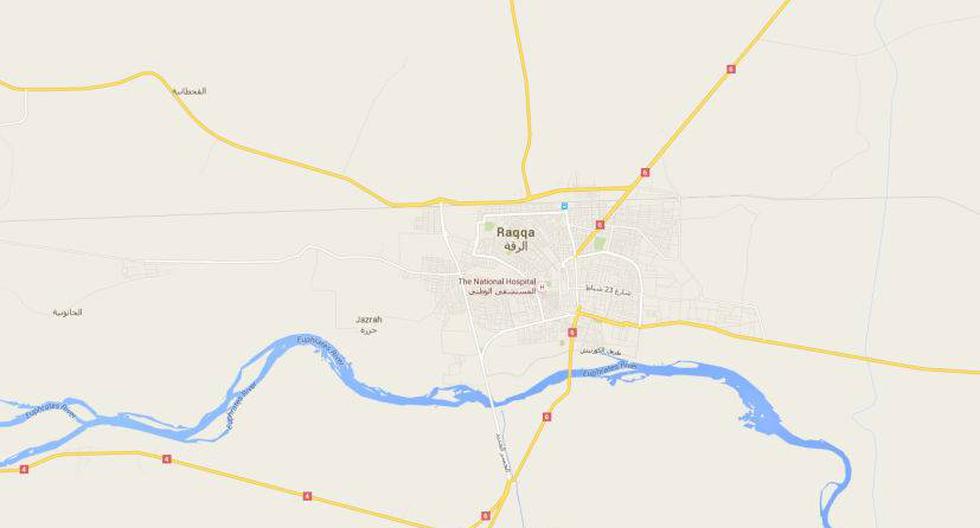 Al Raqa, feudo de ISIS en Siria. (Foto: Google Maps)