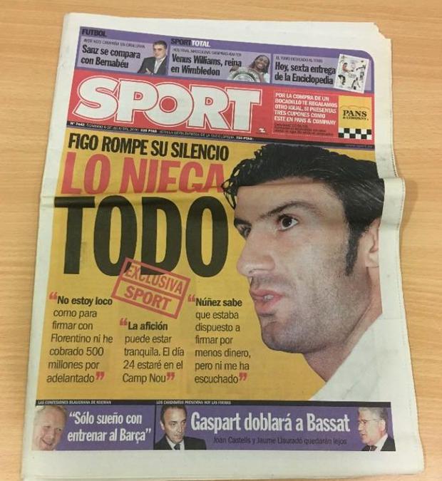 The press played an important role in Luis Figo's pass.