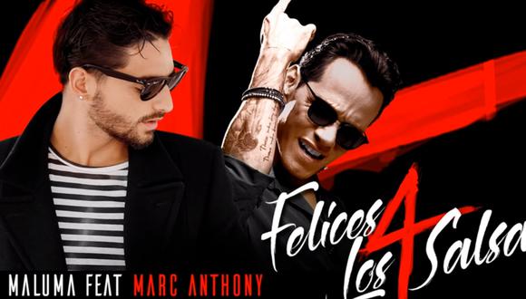 Maluma y Marc Anthony cantan una nueva versión de "Felices los 4". (Foto: Captura de YouTube)