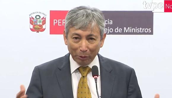 José Arista, ministro de Economía, durante la conferencia de prensa posterior al Consejo de Ministros | Foto: Captura TV Perú