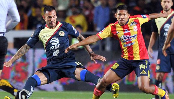América vs. Morelia: Edison Flores y una genial volea para el 1-0 en el Estadio Morelos | Foto: AFP