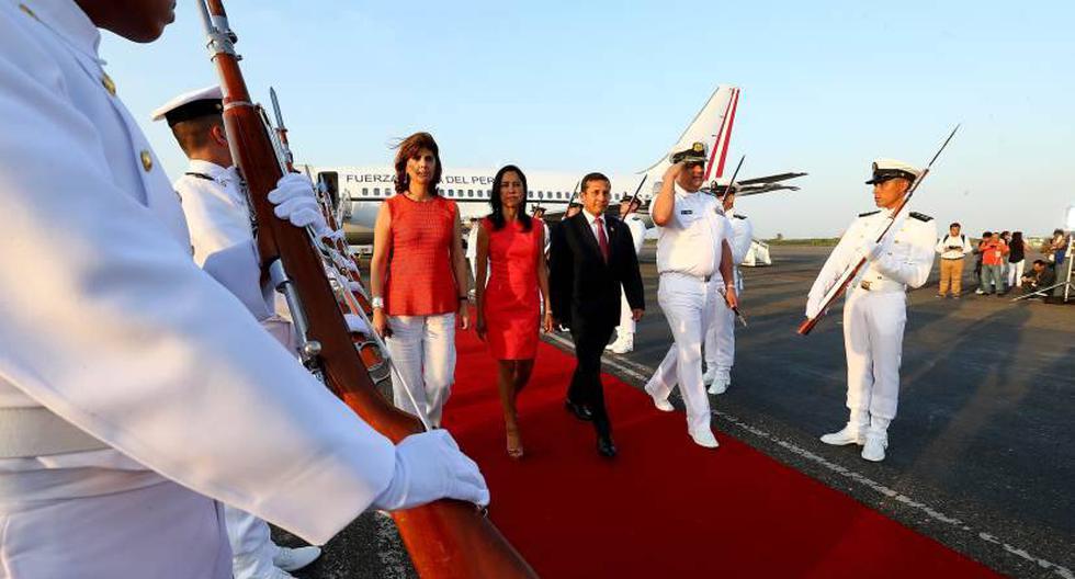 Humala lleg&oacute; a Colombia junto a la primera dama, Nadine Heredia. (Foto: Andina)