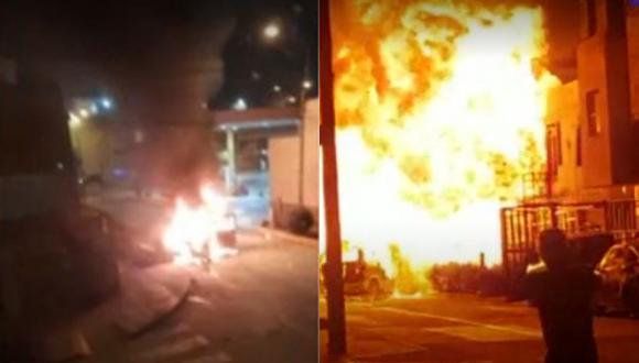 Explosión fue filmada por vecinos del Cercado de Lima. (Captura: Latina)
