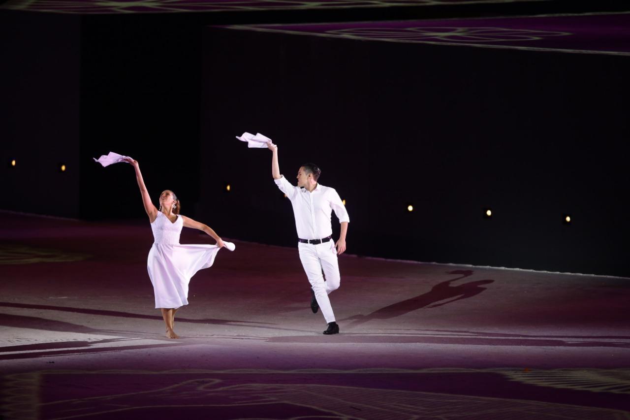 Lima 2019 dijo adiós con este sutil baile de marinera. Elegancia y cultura para darle el relevo a Chile en Santiago 2023. (Foto: Jesús Saucedo).