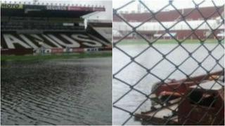 Cancha de Lanús se convirtió en 'piscina gigante' por lluvias