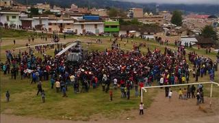 Bambamarca: rodearon helicóptero de comitiva de Ollanta Humala