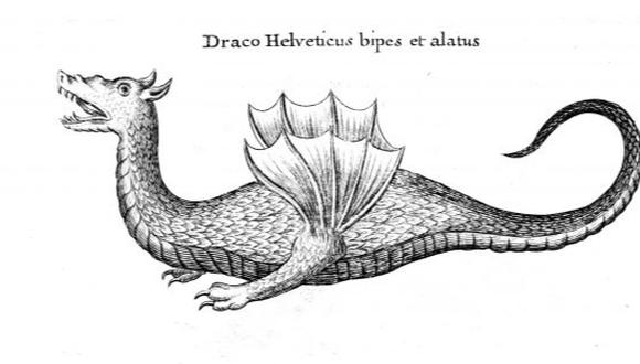 Imagen de un dragón, siglo XVII. Aparece en “Mundus subterraneus”, texto científico que describe la geografía de la Tierra elaborado por el alemán Athanasius Kircher. (Foto: Getty Images)