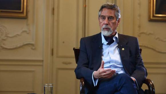 El presidente de la República, Francisco Sagasti, brindó una entrevista a El Comercio donde abordó temas como la vacuna contra el coronavirus. (Foto: Alesandro Currarino)