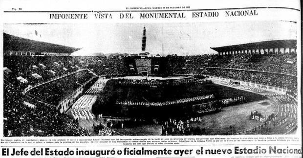 The opening ceremony of the new national stadium on October 27, 1952. (Image: El Comercio)