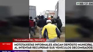VMT: mototaxistas informales intentan tomar depósito municipal para recuperar sus vehículos