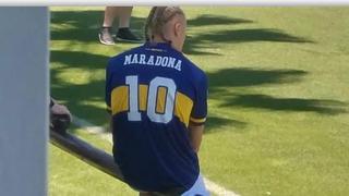 Felicidad ‘Xeneize’: Erling Haaland vistió la camiseta de Boca Juniors con el nombre y dorsal de Maradona