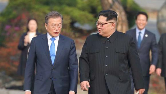 Corea del Sur y Corea del Norte acordaron instalar la oficina en virtud de la declaración firmada por el líder norcoreano, Kim Jong-un, y el presidente del Sur, Moon Jae-in, en abril pasado. (Foto: AFP)