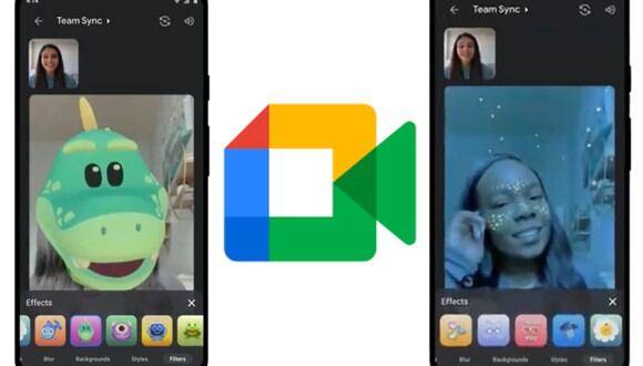 Diviértete con tus amigos con los nuevos filtros de Google Meet para Android y iOS de iPhone (Foto: Google / Composición)