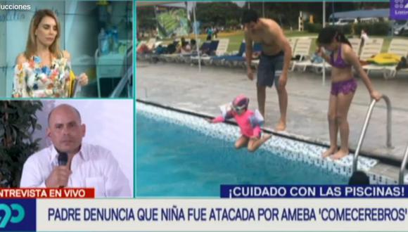 El padre denunció que su hija fue atacada por la ameba 'come cerebros' tras bañarse en la piscina del Centro Cultural Deportivo Lima. (Foto: Latina)