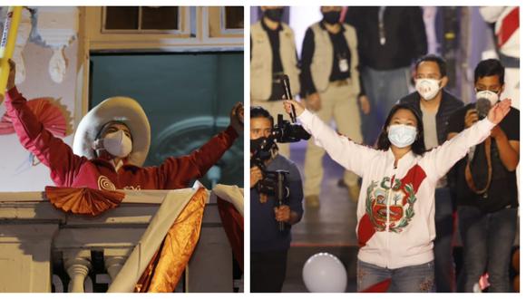 Pedro Castillo y Keiko Fujimori cierran sus campañas con sendos mítines (Fotos: Renzo Salazar/César Bueno/Grupo El Comercio)