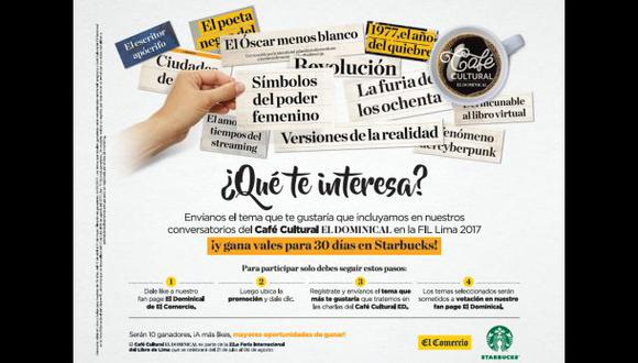 Propón temas para el Café Cultural ED y gana cafés en Starbucks