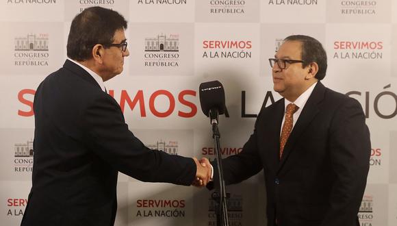 José Williams y Alberto Otárola se reunieron en el Congreso. (Foto: Congreso)