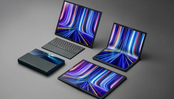 Así luce la Zenbook 17 Fold OLED plegada y desplegada. (Foto: Asus)